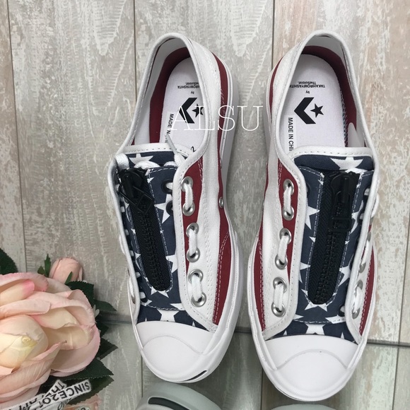 Converse Jack Purcell Zip OX Canvas White Garnet W - Picture 3 of 8